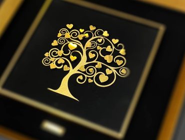 تابلو هنری با ورق طلا