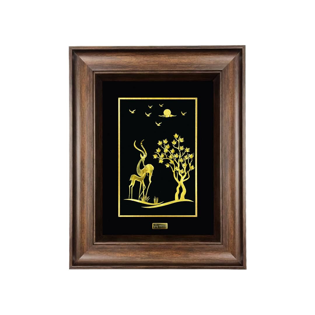 تابلو ورق طلا دو غزال تابلو ورق طلا دو غزال